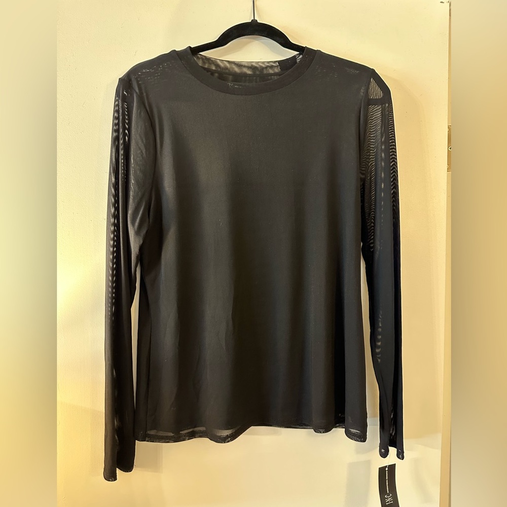 INC black slim fit. Mesh long sleeve top. New with tags